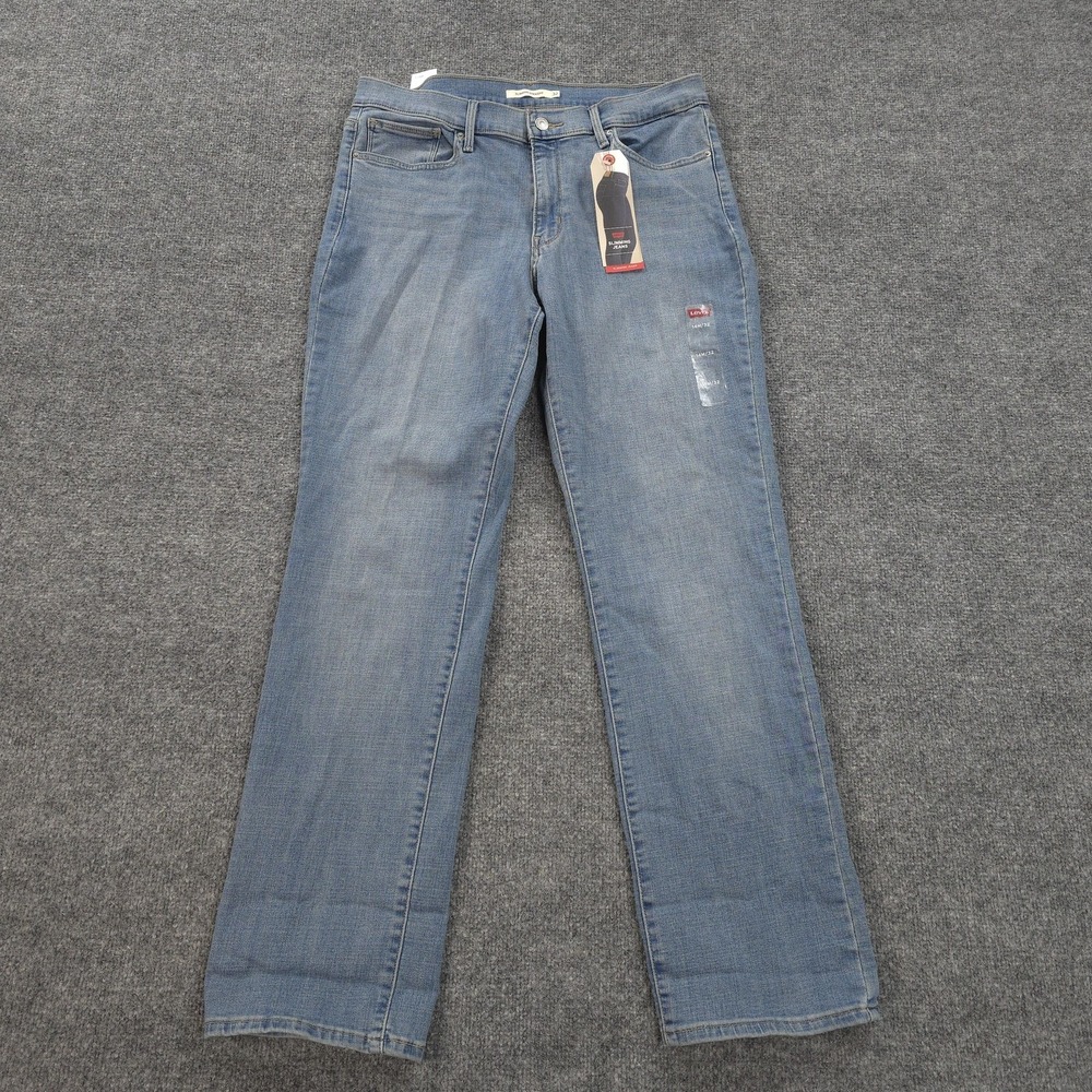 Levis Jeans Womens 32x32 Blue‎ Slimming Straight Stretch Denim NEW
